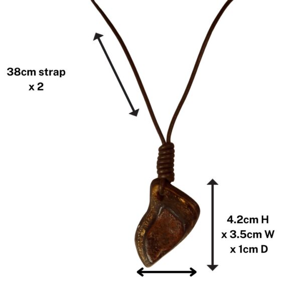 Boulder Egg Vintage Stone Necklace Carved Leather Genuine