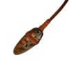 Petrified Wood Tan Leather Bounded Necklace Adjustable Beads