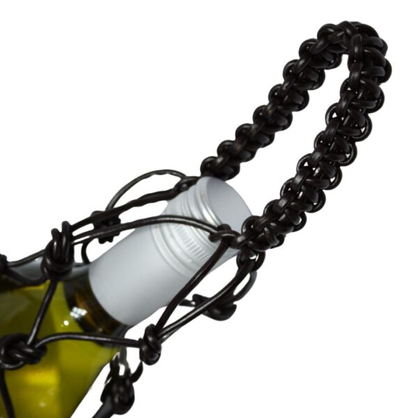 Genuine leather wine carrier hanging Decor bag
