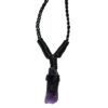 Amethyst Leather Bounded Necklace Adjustable beads