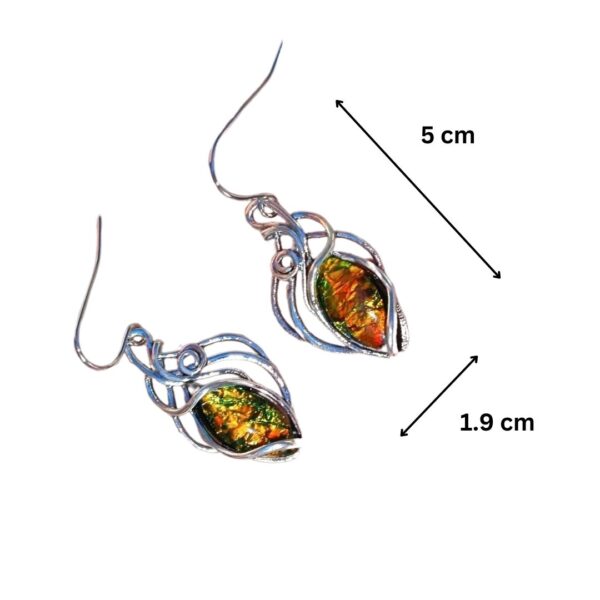 Opal Drop down Earrings Retro Silver Hooks Bohemium style