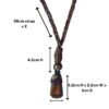 Australia Boulder Opal Necklace Carved Leather
