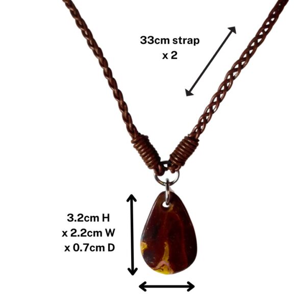 Boulder Opal Necklace Carved Leather