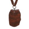 Boulder Stone Necklace Carved Feather Leather necklace