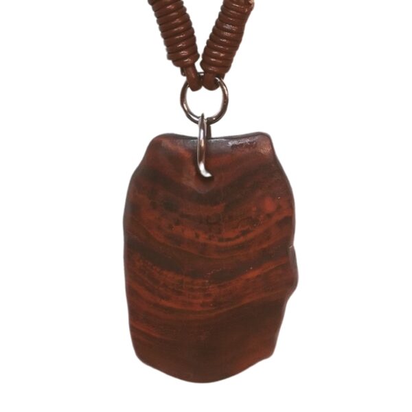 Boulder Stone Necklace Carved Feather Leather necklace