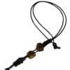 Lanyard Work ID Card Cover Office Business Smoky Quartz and Tigers Eye