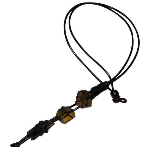 Lanyard Work ID Card Cover Office Business Smoky Quartz and Tigers Eye