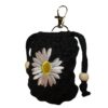 Mini Women Girl Keyring Charm Bag Sun Flower drawstring bag Macrame