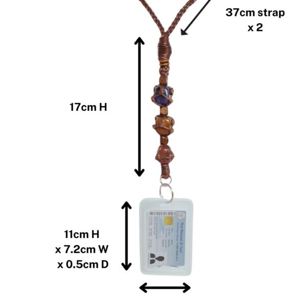 Office Lanyard Work ID Card 3 STONE Tigers Eye Lapas & Agate Lanyard
