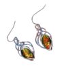 Opal Drop down Earrings Retro Silver Hooks Bohemium style