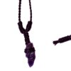 Amethyst Leather Bounded Necklace Adjustable beads