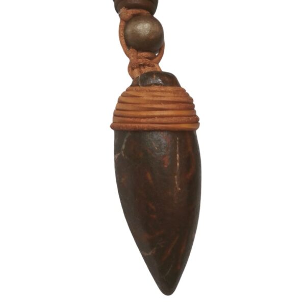 Australia Boulder Opal Necklace Carved Genuine Cow Hide Leather