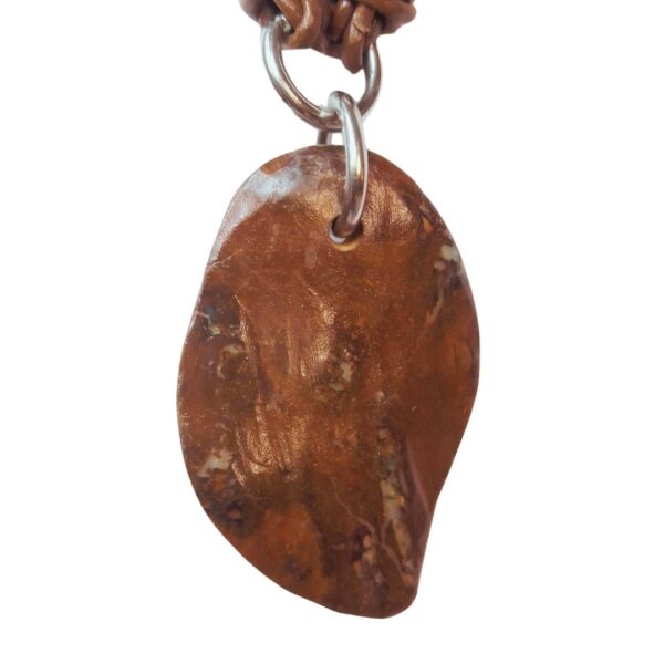 Australia Boulder Opal Necklace Carved Leather necklace