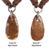 Boulder Opal Necklace Carved Leather
