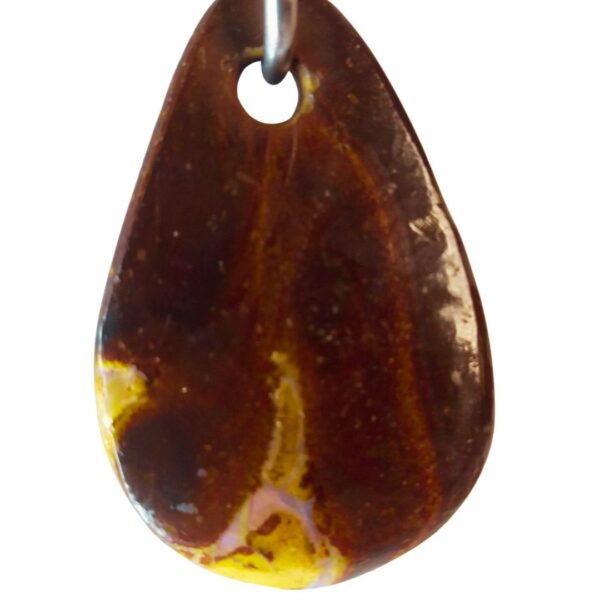 Boulder Opal Necklace Carved Leather