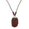 Boulder Stone Necklace Carved Feather Leather necklace