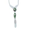 Nevada Variscite, clear quartz Leather Bounded Necklace Adjustable Beads