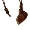 Boulder Egg Vintage Stone Necklace Carved Leather Genuine