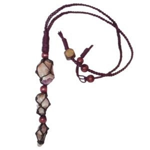 Natural Australian Chevron Amethyst Necklace Rare Adjustable Leather