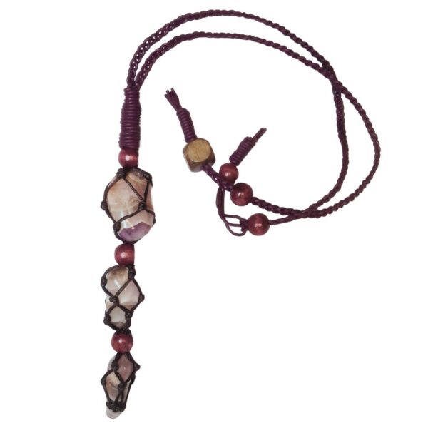 Natural Australian Chevron Amethyst Necklace Rare Adjustable Leather