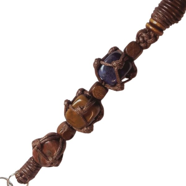 Office Lanyard Work ID Card 3 STONE Tigers Eye Lapas & Agate Lanyard