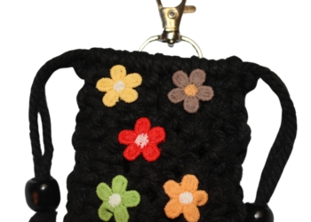 Five Flower Keyring Drawstring Bag