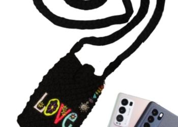 Love Embroided Macrame Mobile Phone Bag