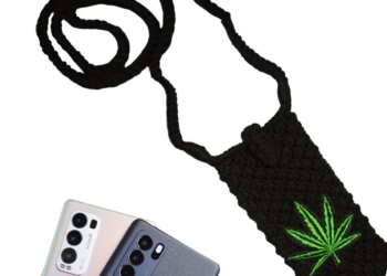 Macrame Leaf Mobile Phone Bag