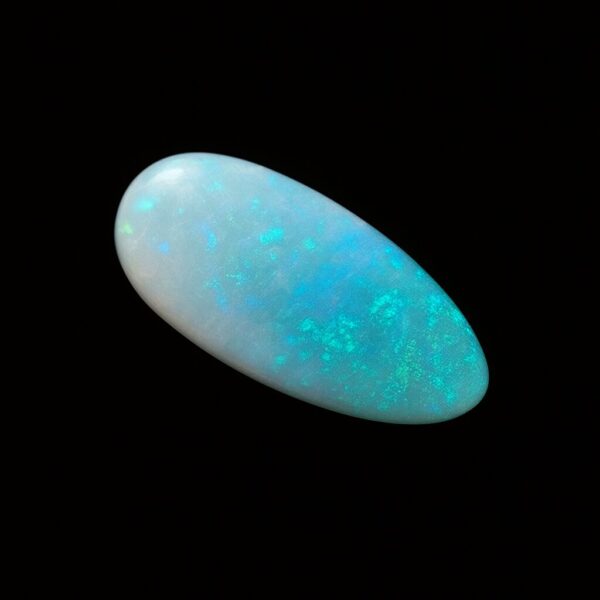 Image is of a boulder opal doublet with bright blue hues