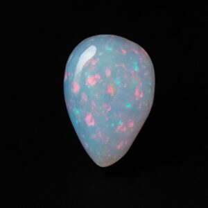 image is of a boulder opal with bright rainbow hues