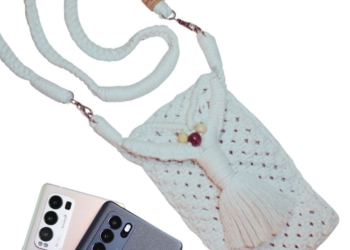 Owl style Macrame Mobile Phone Bag