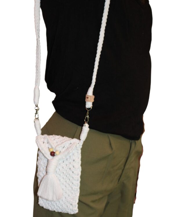 Women Ladies Mobile Phone Bag Thick Shoulder Strap Macrame