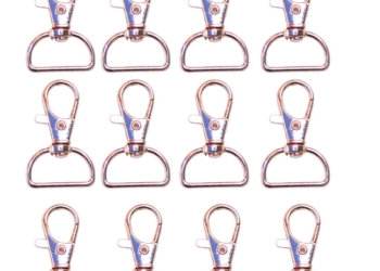 10PCS Gold D-Shape Lobster Swivel Clasp Hooks
