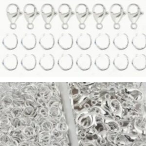150PCS Silver Lobster Clasp Claws made from durable metal, perfect for jewelry making, keychains, and crafting projects. Strong, secure, and easy to use.