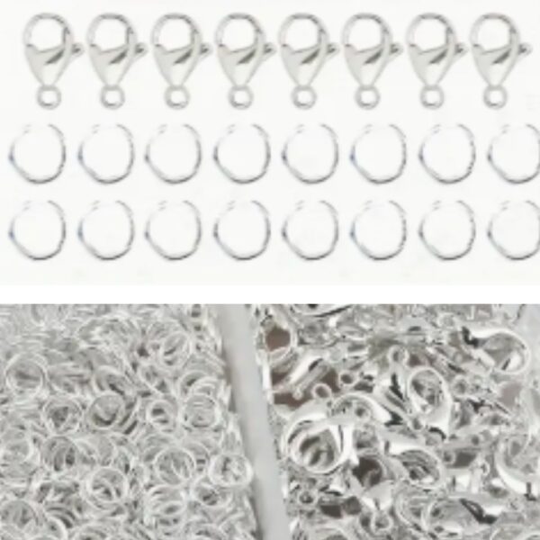 150PCS Silver Lobster Clasp Claws made from durable metal, perfect for jewelry making, keychains, and crafting projects. Strong, secure, and easy to use.