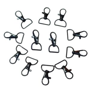 10PCS Black 30mm D-Ring Swivel Clasp Trigger Clips – Durable metal alloy clasps with a secure trigger mechanism and 360-degree swivel for keychains, bags, and DIY projects.