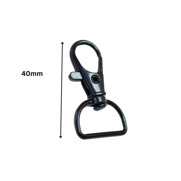 10PCS Black 30mm D-Ring Swivel Clasp Trigger Clips – Durable metal alloy clasps with a secure trigger mechanism and 360-degree swivel for keychains, bags, and DIY projects.