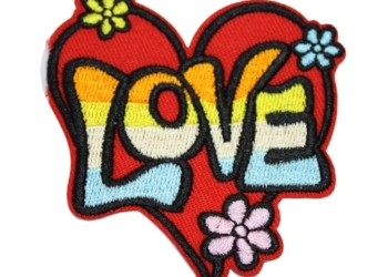 Iron On Patch Embroidered GROOVY LOVE
