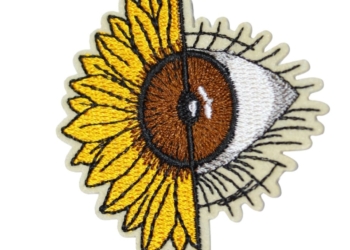 Iron On Patch Embroidered SUNFLOWER EYE
