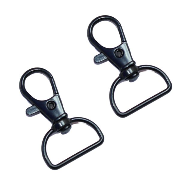 10PCS Black 30mm D-Ring Swivel Clasp Trigger Clips – Durable metal alloy clasps with a secure trigger mechanism and 360-degree swivel for keychains, bags, and DIY projects.
