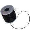 "70M 1.2mm black waxed flat thread made from durable polyester, ideal for leather crafting, sewing, and DIY projects. The thread is smooth and strong, perfect for creating intricate designs."
