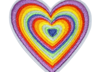 Iron On Patch Embroidered RAINBOW LOVE
