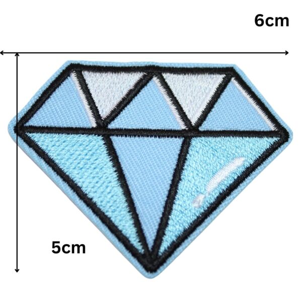 A DIAMOND embroided iron on patch, perfect for personalizing clothing, bags, and accessories. Easy to apply with heat, adding a retro touch to any project.
