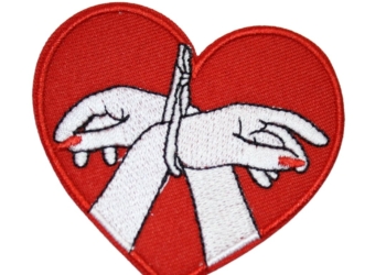 Iron On Patch Embroidered CHAINED LOVE