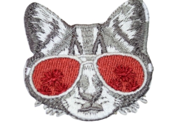 Iron On Patch Embroidered COOL CAT