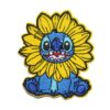 A SUNFLOWER STITCH embroided iron on patch, perfect for personalizing clothing, bags, and accessories. Easy to apply with heat, adding a retro touch to any project.