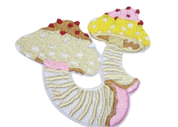 Iron On Patch Embroidered VINTAGE MUSHROOM