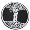 A TREE OF LOVE embroided iron on patch, perfect for personalizing clothing, bags, and accessories. Easy to apply with heat, adding a retro touch to any project.