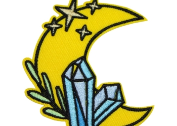 Iron On Patch Embroidered CRYSTAL MOON