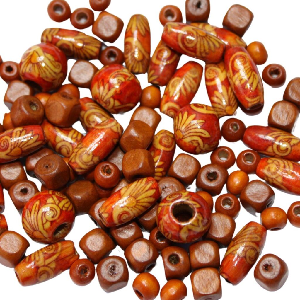 Image is of wooden tibetan craft beads 